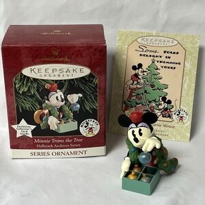 Hallmark Ornament Minnie Trims the Tree 1999‎ Mouse Archives Series #3 w Card